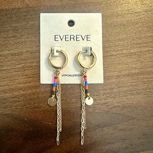Evereve Betty Beaded Gold and Multicolor Dangle Earrings NWT